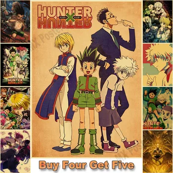 Vintage Japoneză Anime Hunter X Hunter Poster Hârtie Kraft Postere Autocolante De Perete Home Decor Camera De Zi Cafe-Bar Decor Pictura