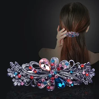 Cristal colorat Primavara Clip de Păr Femei Diamond Coada de cal Titularul Ac de păr Non-alunecare de Gheara Moda coreeană Gheare de Prindere Clemă Accesorii