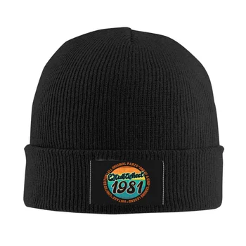 Vintage stabilit 1981 capota pălărie de tricotat pălărie bărbați femei cool unisex 41th ziua cald iarna căciuli capac