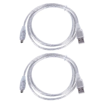 2X USB de 1.5 M Pentru a IEEE 1394 4 Pin Firewire DV Cablu Adaptor Converter Pentru PC Camera