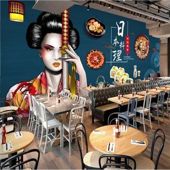 Japoneze preparate din Bucătăria Tradițională Sushi Războinic Industriale Decor 3D Tapet Mural Restaurant de Fundal de Perete care Acoperă Hârtie de Perete 3D