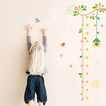 Desene animate crengi colivie înălțime stick camera copiilor de grădiniță fundal decorare perete stick