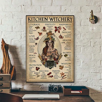 Bucătărie Vrăjitorie Femeie Postere si Printuri Decor Panza de Perete Imagini Vrăjitoare de Magie Cunoștințe de Arta Pictura Cadouri Decor Acasă