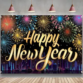 An Nou fericit Banner An Nou Fericit Decoratiuni foc de Artificii Nouă Ani Banner pentru Nye Decoratiuni An Nou Fericit Fondul