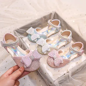 Copii Sandale pentru Fete Stras Arc de la Picioare Înfășurat Printesa Mary Janes pentru Petrecerea de Nunta Prezinta Copii Pantofi de Moda 2023 Noi