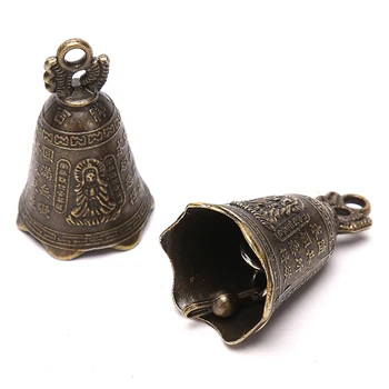 2 sau 1 buc antic bell mini alamă cupru sculptura rog guanyin clopot feng shui bell invitație buddha, budismul guanyin clopote