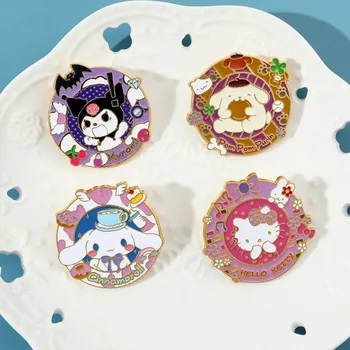 Sanrio Brosa Anime, Desene Animate, Figurine Hello Kitty Kuromi Melodie Email Bijuterii Plinătate Brosa Copii Cadouri