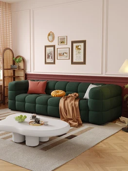 Drept rând simplă cameră de zi modernă franceză stil retro lambswool tesatura canapea