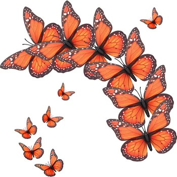 10buc 12cm Fluture Monarh Autocolante Decorare Fals Fluturi Pentru Meserii Artificiale Fluture Decor de Perete 3d Decor Acasă.