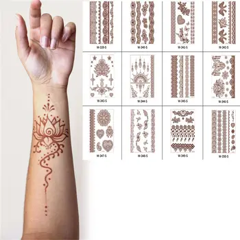 Durată De Artă Degetul Roșu Maro Planta Fals Tatuaj Corpul Autocolante, Tatuaje Temporare Tatuaje, Autocolante