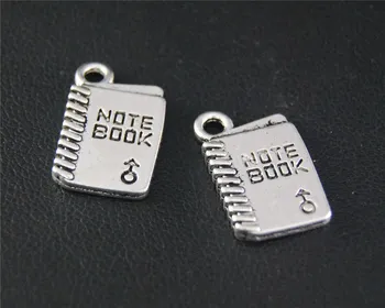 20buc Culoare Argintie Băiat Notebook Farmec Bijuterii Pandantiv Pentru Bratara Colier 18x11mm A2122