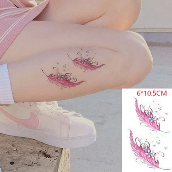 Impermeabil Tatuaj Temporar Autocolant ins Roz pene Sexy zbor Body Art flash tatuaj fals tatuaj pentru Femei Barbati