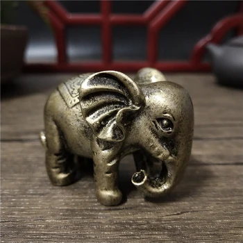 Culoare Bronz Elefant Statui, Figurine, Ornamente Norocos Rășină Animal Elefant Statuie Sculptura Home Office Desktop Pentru Decor