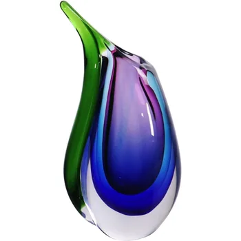 Vaze de Mână cu sufletul la gură Multicolor Sommerso Lacrimi de Artă Vaza de Sticla pentru Decor 9.5 Inch Inaltime Centrala Decor de Masă Cameră Acasă