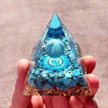 Cristal Pietriș Piramida Turcoaz Rășină Biroul de Acasă Creative Design de Lux Delicate Ornamente decor acasă accesorii