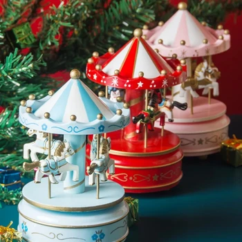 Decor De Crăciun Ornamente Carusel Octavă Cutie Cutie Muzicala Cadouri Pentru Copii De Anul Nou Decoratiuni, Decor Acasă