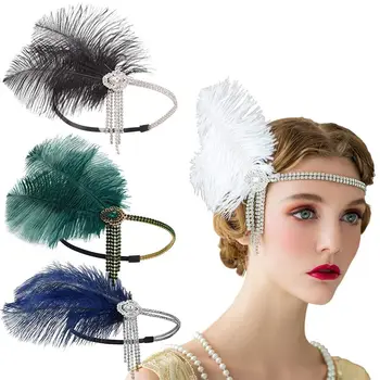 Costum pentru petrecerea de elemente de Recuzită de Epocă Femei Caciula Pene Caciulita 1920 Banda de Păr Pene Hairband Accesorii de Par