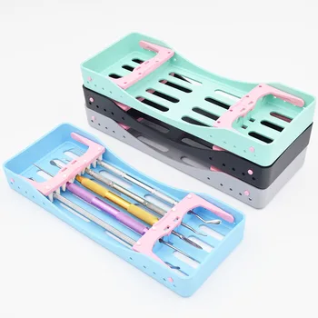 5 Găuri Autoclavabile Dentare, Sterilizare Cutie pentru Instrumente din Plastic Dezinfecție Tava Cutie Rack Placa de Stomatologie Instrumente 5 Culori