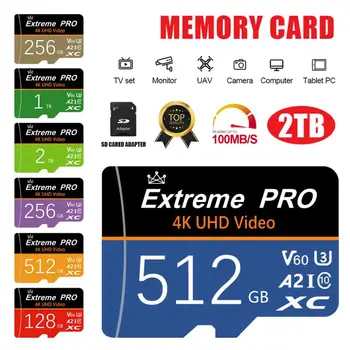 2TB Micro Tf Card Sd Class10 128GB Mini SD Card TF Card Flash 256GB 512GB ssd 128GB de Memorie SD Card de 1 tb Pentru Camera Smartphone