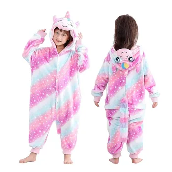 Copilul Fete Pink Unicorn Kigurumi Pijamale Pentru Copii Toddler Un Pirce Cu Gluga, Salopeta Copii Onesies 4 6 8 10 12 Ani Copii Pijamas