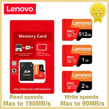 Lenovo 2TB Memorias Micro SD TF V30 Class10 SD Card de Memorie de 128GB, 256GB 512GB 1TB rezistent la apa SD Card Pentru Nintendo Switch Games