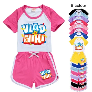 2-16Y Fete Baieti Haine de Vară Set Vlad niki Copii Sport Costume de Haine pentru Copii tricou +pantaloni pantaloni Scurți de Plajă Tinutele Pijamale
