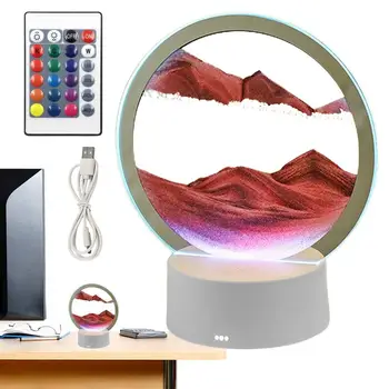 3D Art. Nisip Lichid de Mișcare 3D Nisip Lampa Cu USB de Încărcare de Nisip de Artă Lampa de Nisip Desktop Ornamente Pentru Camera de zi de Admitere