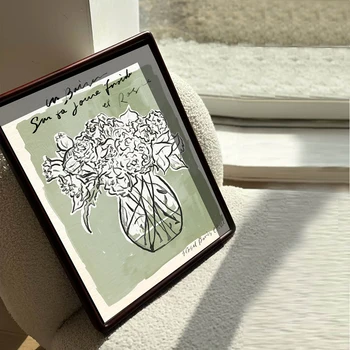 Imprimare Panza De Tablou Poster Lumina Verde Flori Vaze Retro Romantic Scrisori De Perete Poza De Artă Living Home Decor